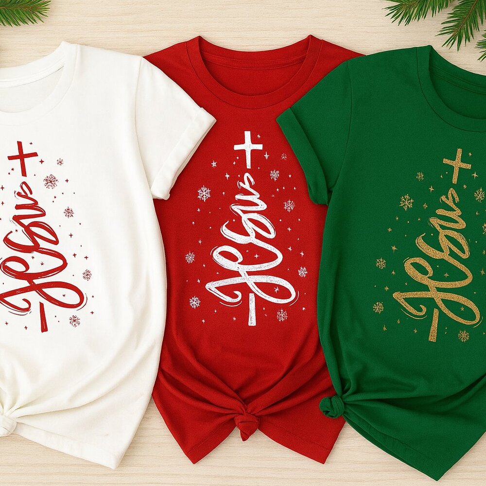 🎄✨ Jesus Christmas Tree Tee — Faith Holiday Shirt Temp Price Drop